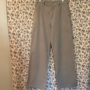 Nordstrom BP Women's Olive Green Wide Leg Pants 97% Cotton
